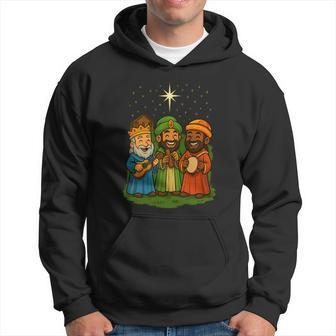 Navidad Día De Reyes Magos Diseño Tradicional Con Estrellas Manga Larga Sudadera - Regaloses