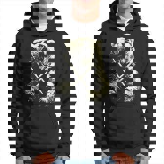 Ours Jouant De La Batterie Drôle Musicien Animal Batteur Punk Rock Sweat à capuche - Cadeauxyz