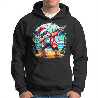 Père Noël Faisant Le Dab Drôle Lumières De Noëlur Une Sweat à capuche - Cadeauxyz