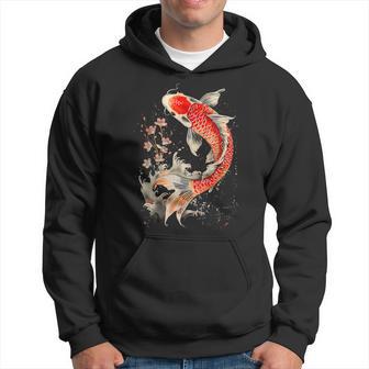 Poisson Koi Japonais Et Fleurs Natation Poisson Tatouage Sweat à capuche - Cadeauxyz