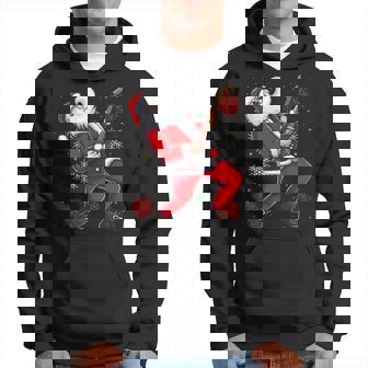 Pull De Noël En Forme De Guitare Père Noël Rock N Roll Manche Longue Sweat à capuche - Cadeauxyz