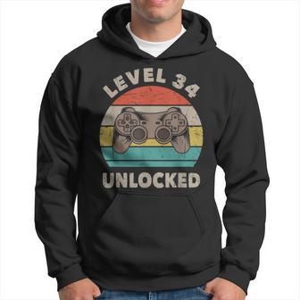 Retrointage 34 Cumpleaños Gamer Nivel 34 Desbloqueado Sudadera - Regaloses