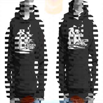 Salut Motard Humour Ombre Chinoise Lapin Main Motointage Sweat à capuche - Cadeauxyz