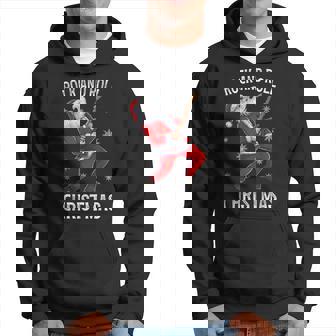 Santa Tocando La Guitarra Banda Gráfica Navideña De Rock And Roll Sudadera - Regaloses