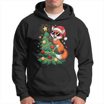 Sapin De Noël Renard Lunettes Deoleil Renards Sweat à capuche - Cadeauxyz