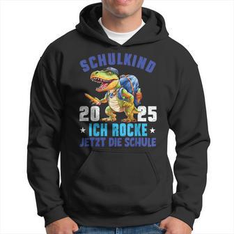 Schulkind 2025 Cooler Dino Ich Rocke Jetzt Diechule Kinder Kapuzenpullover - Geschenkecke