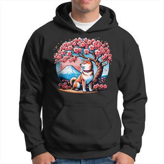 Shiba Inu Chien Japonais Cerisier Fleurakura Mount Fuji Sweat à capuche - Cadeauxyz
