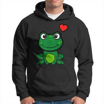 Süßer Kleiner Grüner Frosch Mit Herzchen Kapuzenpullover - Geschenkecke
