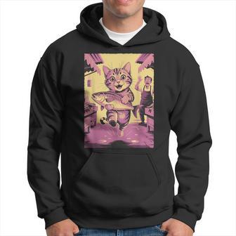 T Chat Rigolooleur Poisson Humour Drole Chat Chaton Sweat à capuche - Cadeauxyz