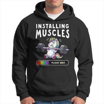 Unicornio Gimnasio Instalación De Músculos Divertido In Mangas Sudadera - Regaloses