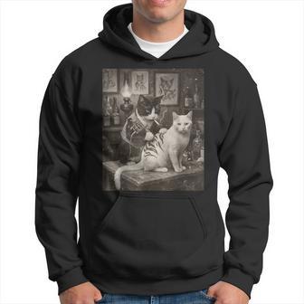 Vintage Katze Rauchende Tattoo Inked Kitty Artist Meme Kapuzenpullover - Geschenkecke