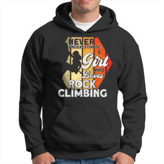 Vintage Una Chica Escalada De Roca Le Encanta Escalada De Roca Sudadera - Regaloses