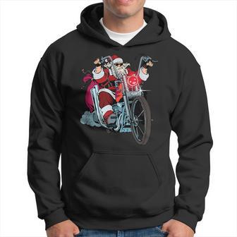 Weihnachtsmann Biker Motorrad Weihnachten Kapuzenpullover - Geschenkecke