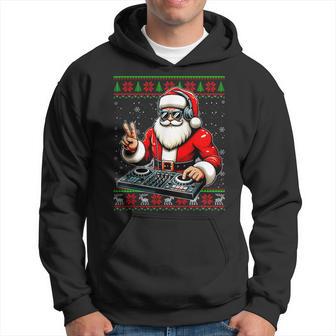 Weihnachtsmann Dj Mixer Music Hässlicher Weihnachts Kapuzenpullover - Geschenkecke
