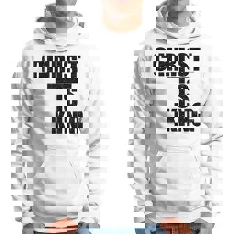 Crucifix Christ Est Roi Jésus Est Roi Croix Sweat à capuche - Cadeauxyz