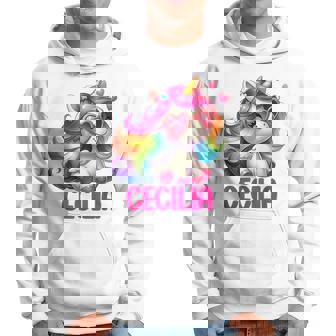 Diseño Personalizado Con Nombre De Unicornio Cecilia Sudadera - Regaloses