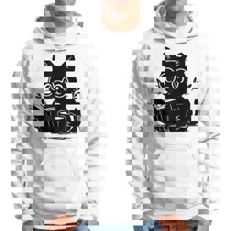 Lire Livre Chat Amoureux De Café Lecture Chat Sweat à capuche - Cadeauxyz