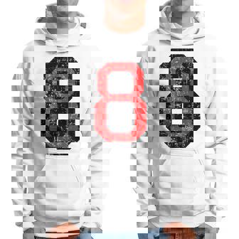 Número 8 Rojo Y Nero 8º Cumpleaños No8 Sudadera - Regaloses