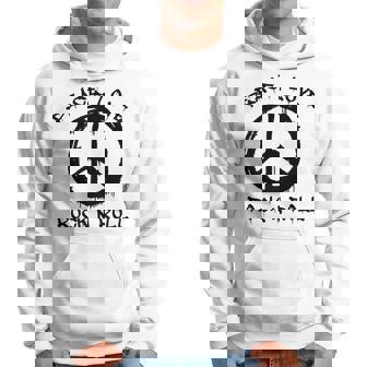 Paz Amor Y Rock And Roll Diciendo Motivo Rockero Manga Larga Sudadera - Regaloses