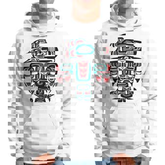 Tótem De Cuervo Nativo Haida Tlingit Del Pacífico Noroeste Manga Larga Sudadera - Regaloses