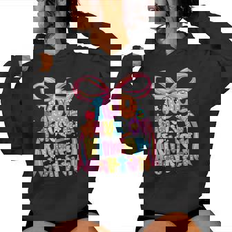 100 Days Of Kindergarten Teacher Coquette Bow Girl Women Women Hoodie - Thegiftio