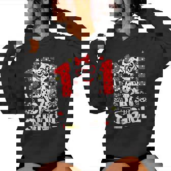 100 Days Of School Cute Dalmatian Dog 100 Days Smarter Girls Women Hoodie - Monsterry