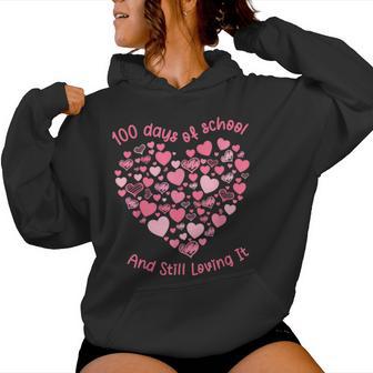 100Th Day Of School And Still Loving It 100 Rainbow Hearts Women Hoodie - Monsterry