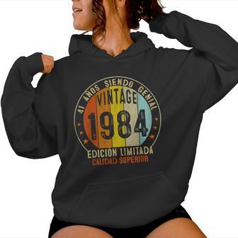 41 Cumpleaños 1984 41 Años Hombre Intage 1984 Sudadera con capucha para mujer - Regaloses