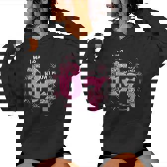 I Was 6 Now Im 7 Birthday Girl 6 7 Bday Coquette Bow 7Th Women Hoodie | Mazezy