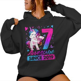 7Th Birthday Girl 7 Year Old 7 Birthday Girl Women Hoodie - Thegiftio UK