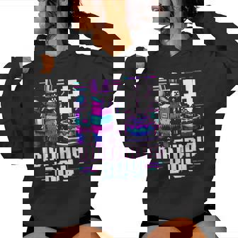 8Th Birthday Boy Llama For 8 Years Old Gamers Women Hoodie - Thegiftio