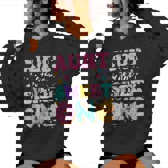 Aunt Of The Sweet One 1St Birthday Donut Bday Party Women Hoodie | Mazezy