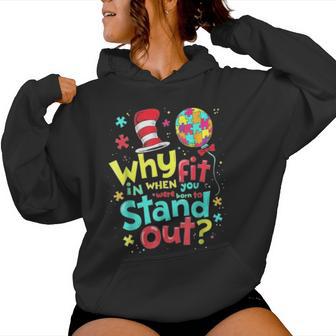 Autism Awareness Why Fit In Doctor Teacher Cat Cool Hat Life Women Hoodie | Mazezy