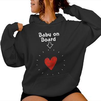 Baby On Board Corazón De Embarazo Familia Feliz Sudadera con capucha para mujer - Regaloses