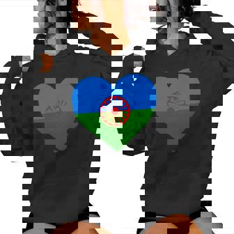 Bandera Gitana Corazón Bandera Bandera Gitana Internacional Romaní Manga Larga Sudadera con capucha para mujer - Regaloses