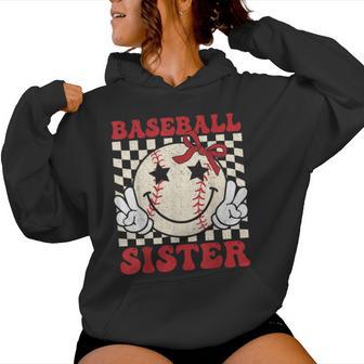 Baseball Sister Coquette Bow Sport Lovers Baseball Girls Women Hoodie - Thegiftio UK