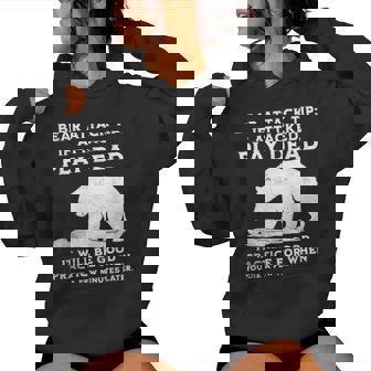 Bear Attack Tip Camping Sarcastic Hiking Women Women Hoodie - Monsterry