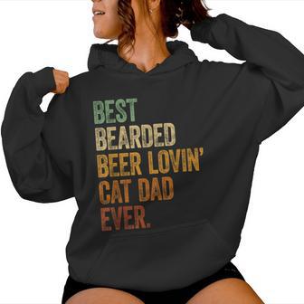 Best Bearded Beer Lovin Cat Dad Pet Lover Owner Felpa con cappuccio da donna - Novitaregali