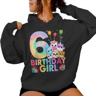 Birthday Girl 6Th Birthday Squish Squad Mallow Women Hoodie - Thegiftio UK