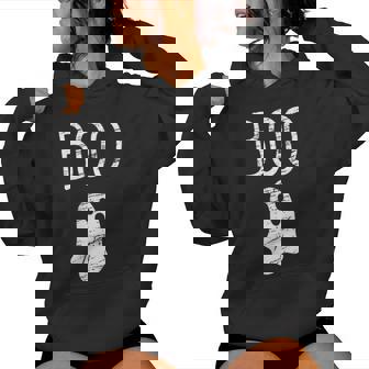 Boo Ghost Vintage Halloween Fall Trick Treat Women Hoodie - Thegiftio