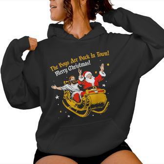 The Boys Are Back In Town Merry Christmas Christian Women Hoodie | Mazezy