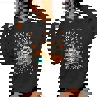 Cat Fall In Love With Reading Book Lover Autumn Women Hoodie - Monsterry