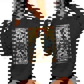 The Cat Lady Tarot Card Witchy Gothic Cat Mom Kitten Women Hoodie - Monsterry