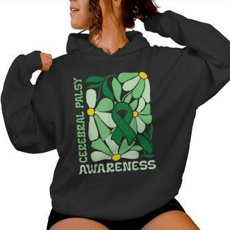Cerebral Palsy Awareness Retro Floral Women Hoodie - Thegiftio UK