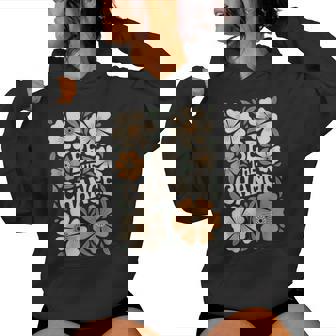 Be The Change Motivational Quote Floral Boho Women Hoodie - Thegiftio