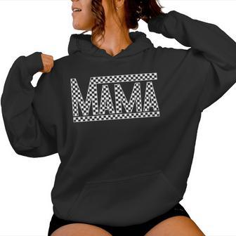 Checkered Mama Black White Mother's Day Women Hoodie - Seseable
