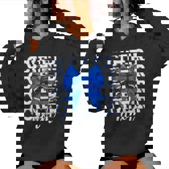 Cheer Mom Blue Bow Cheerleader Competition Game Day Women Hoodie - Thegiftio