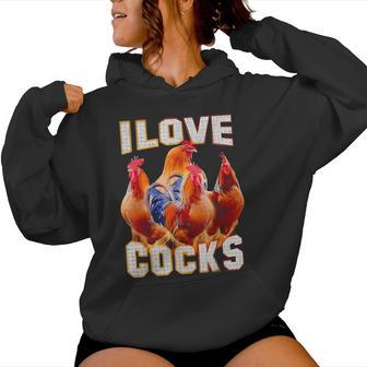 Chicken I Love Cocks Women Hoodie - Monsterry
