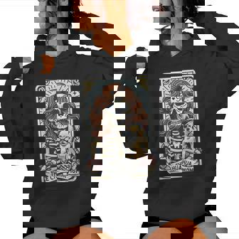 Chihuahua Mom Tarot Card Skeleton Mama Dog Lover Witchy Vibe Women Hoodie - Monsterry