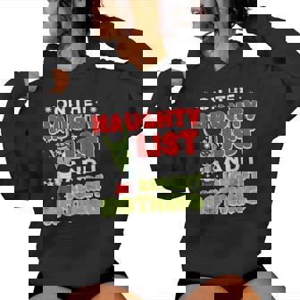 Christmas Naughty List Regret Nothing Xmas Women Women Hoodie | Seseable UK